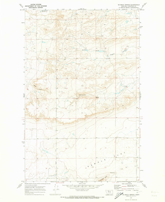Classic USGS McBridy Spring Montana 7.5'x7.5' Topo Map Image