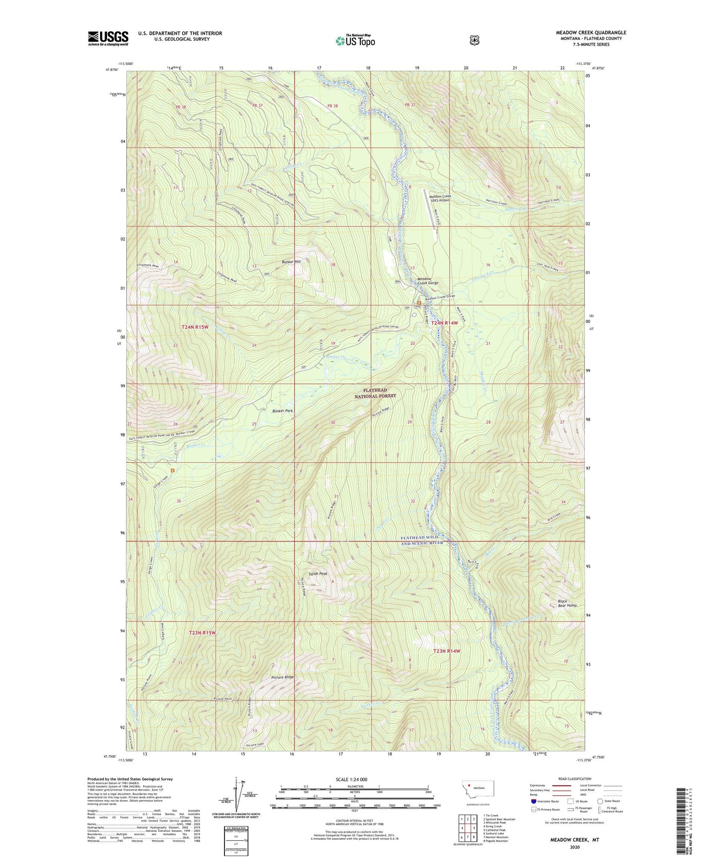 Meadow Creek Montana US Topo Map Image