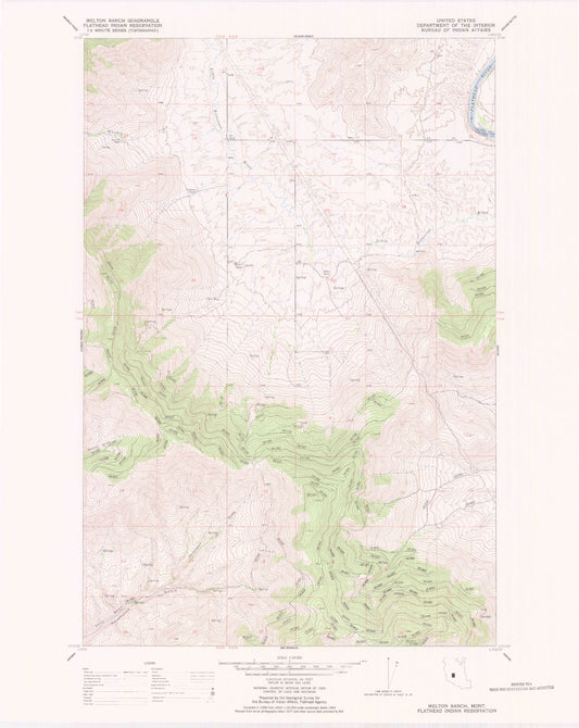 Classic USGS Melton Ranch Montana 7.5'x7.5' Topo Map Image
