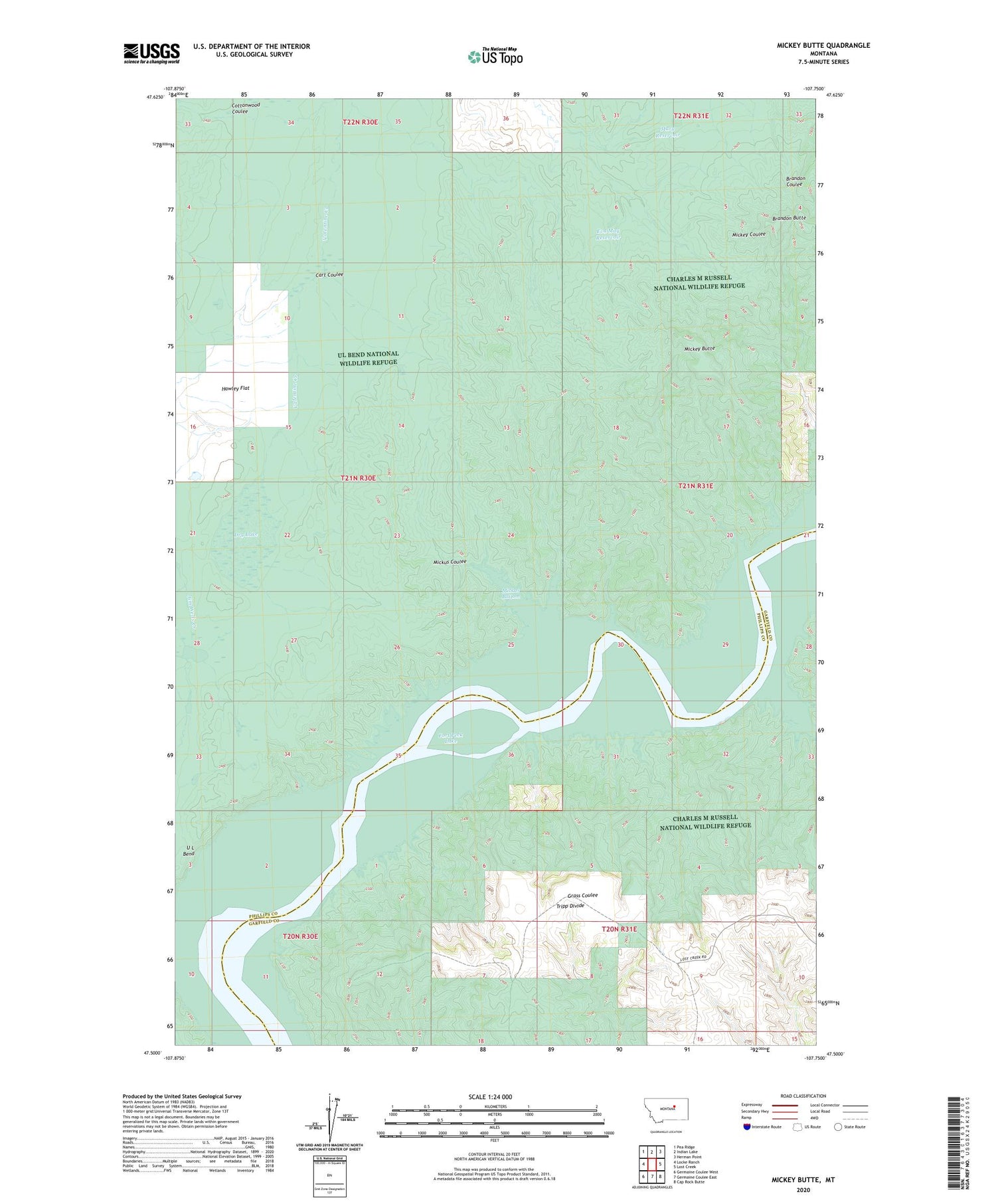 Mickey Butte Montana US Topo Map Image