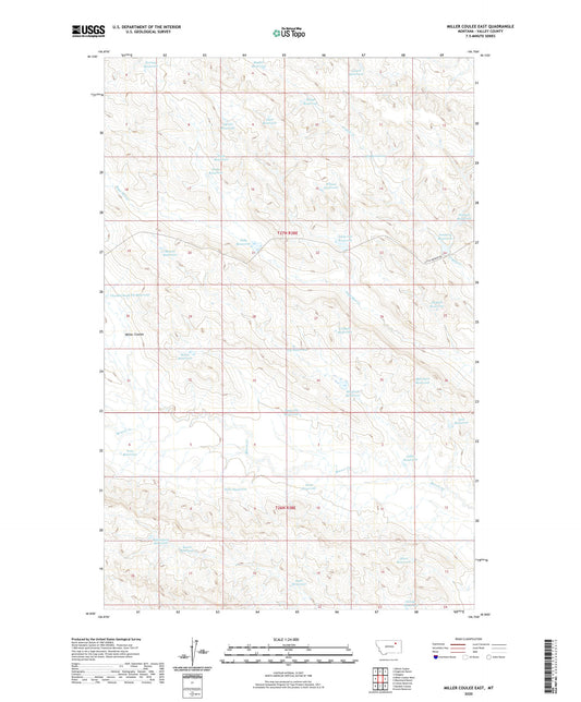 Miller Coulee East Montana US Topo Map Image