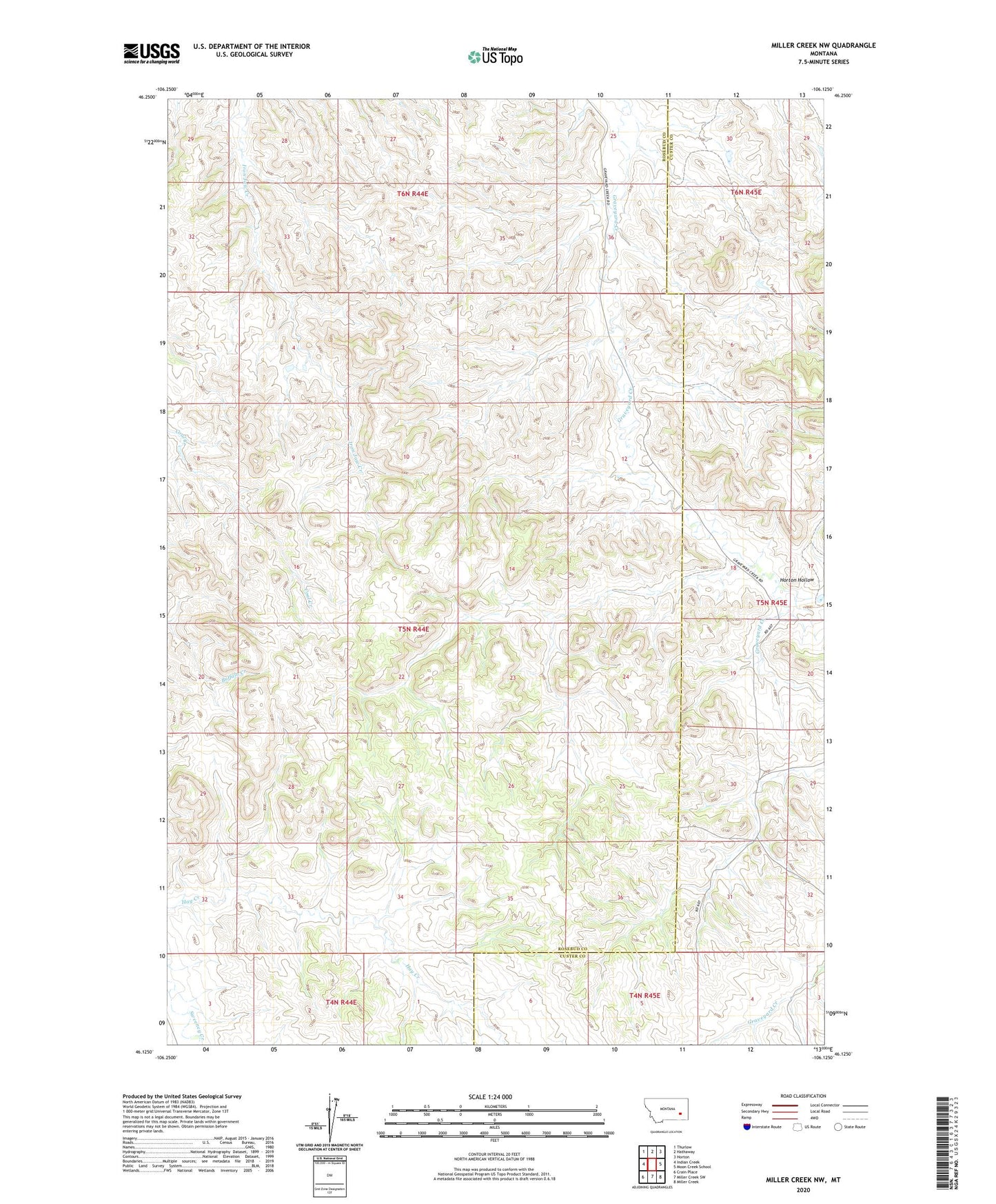Miller Creek NW Montana US Topo Map Image