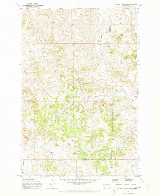 Classic USGS Miller Creek NW Montana 7.5'x7.5' Topo Map Image