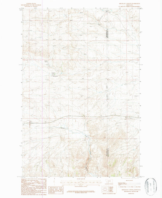 Classic USGS Milligan Canyon Montana 7.5'x7.5' Topo Map Image