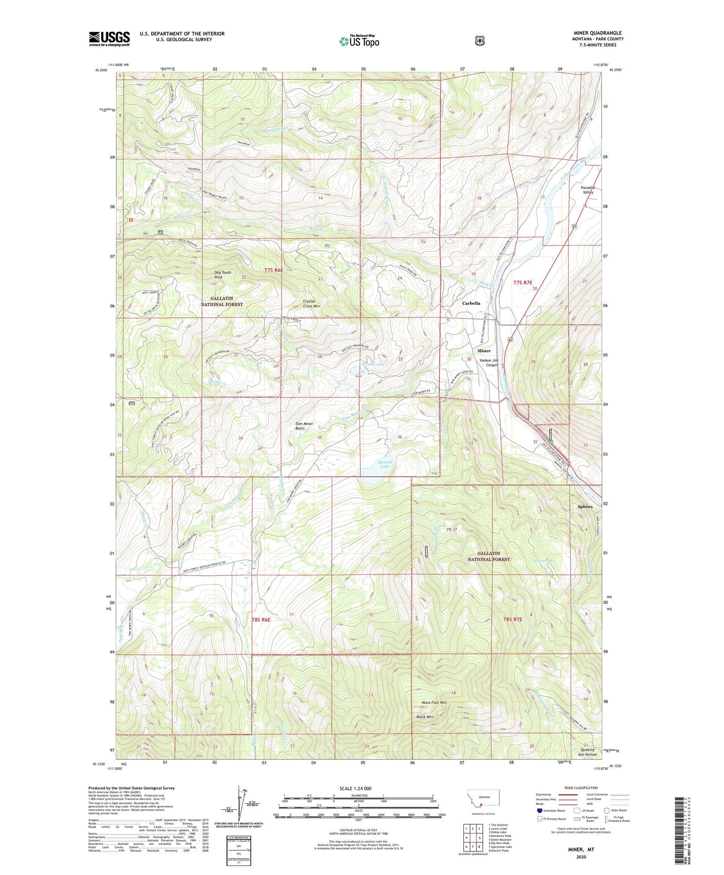 Miner Montana US Topo Map Image