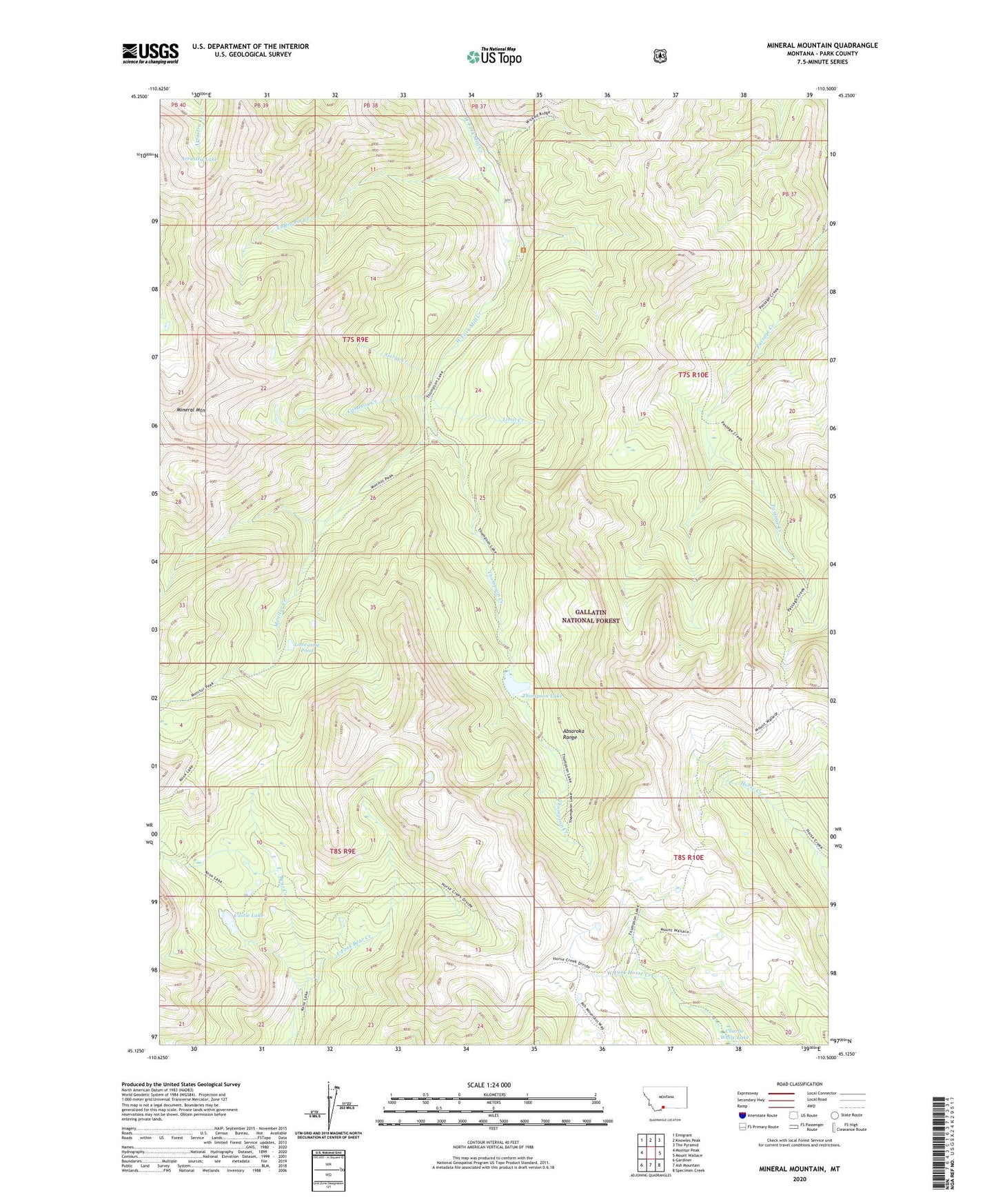 Mineral Mountain Montana US Topo Map Image