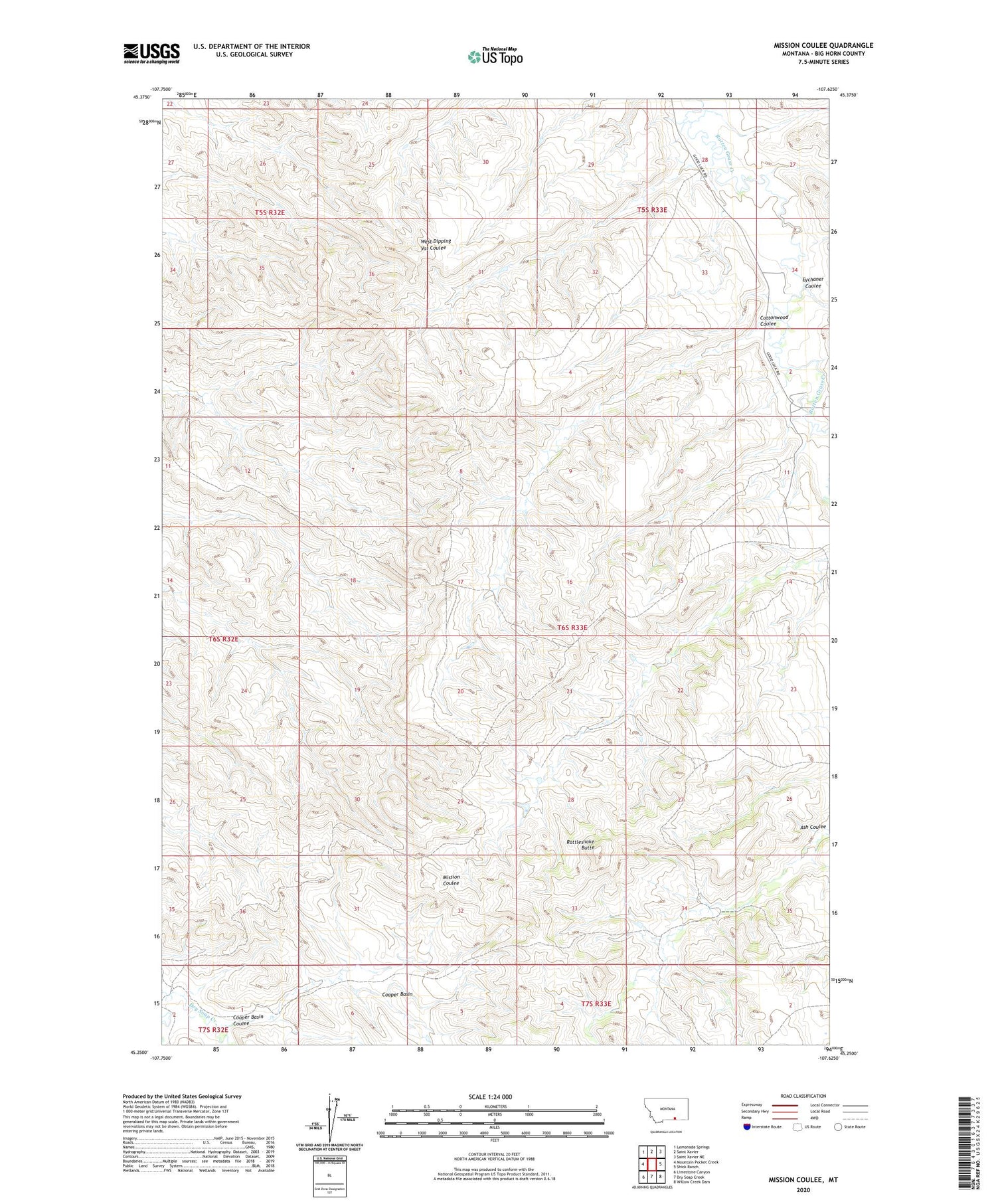 Mission Coulee Montana US Topo Map Image