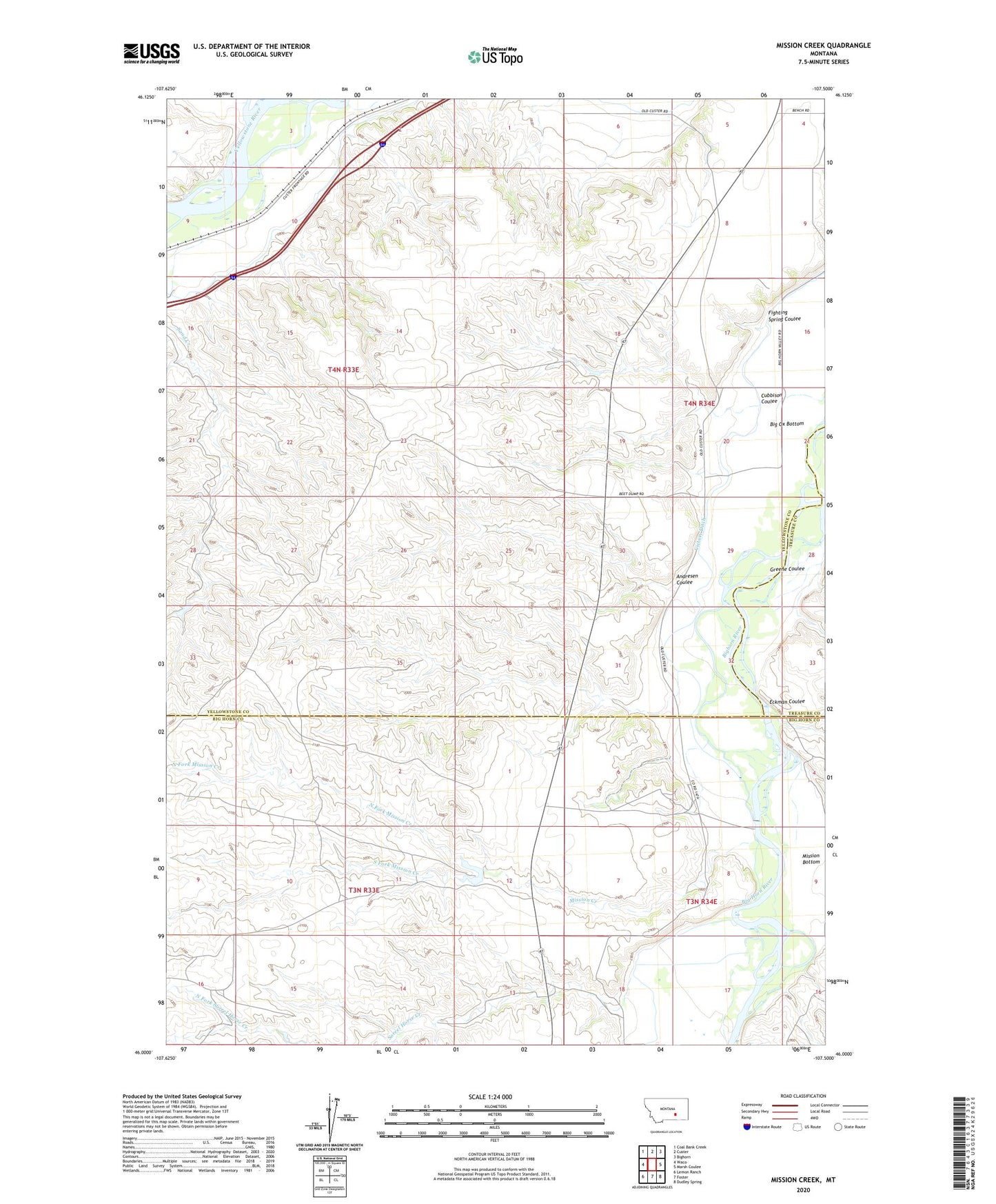 Mission Creek Montana US Topo Map Image