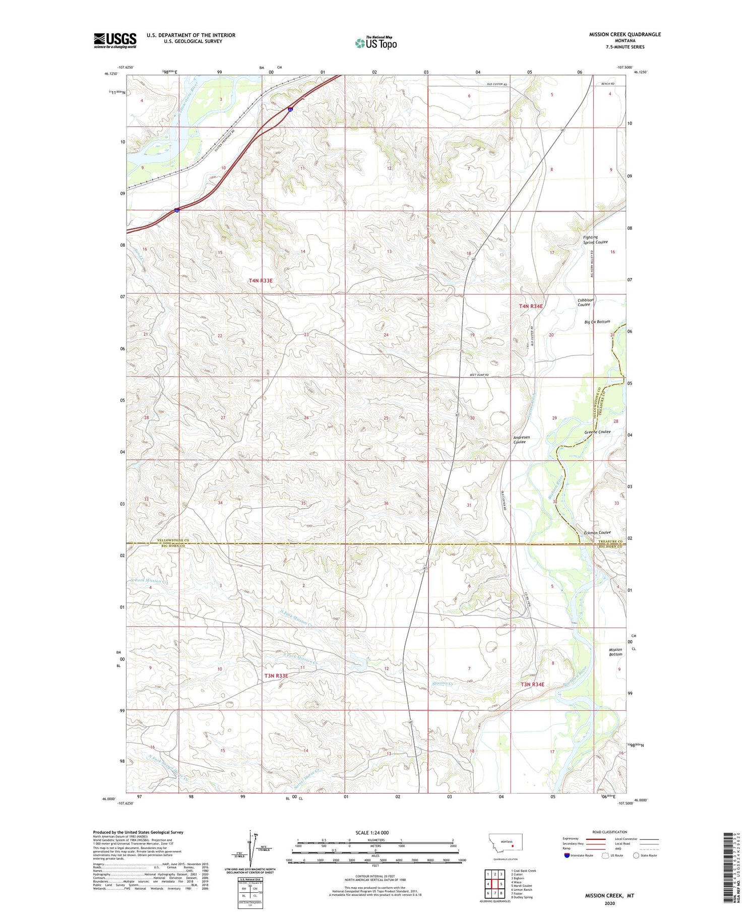 Mission Creek Montana US Topo Map Image