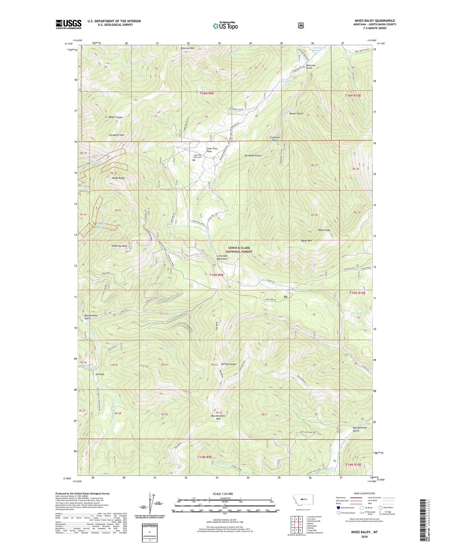 Mixes Baldy Montana US Topo Map Image