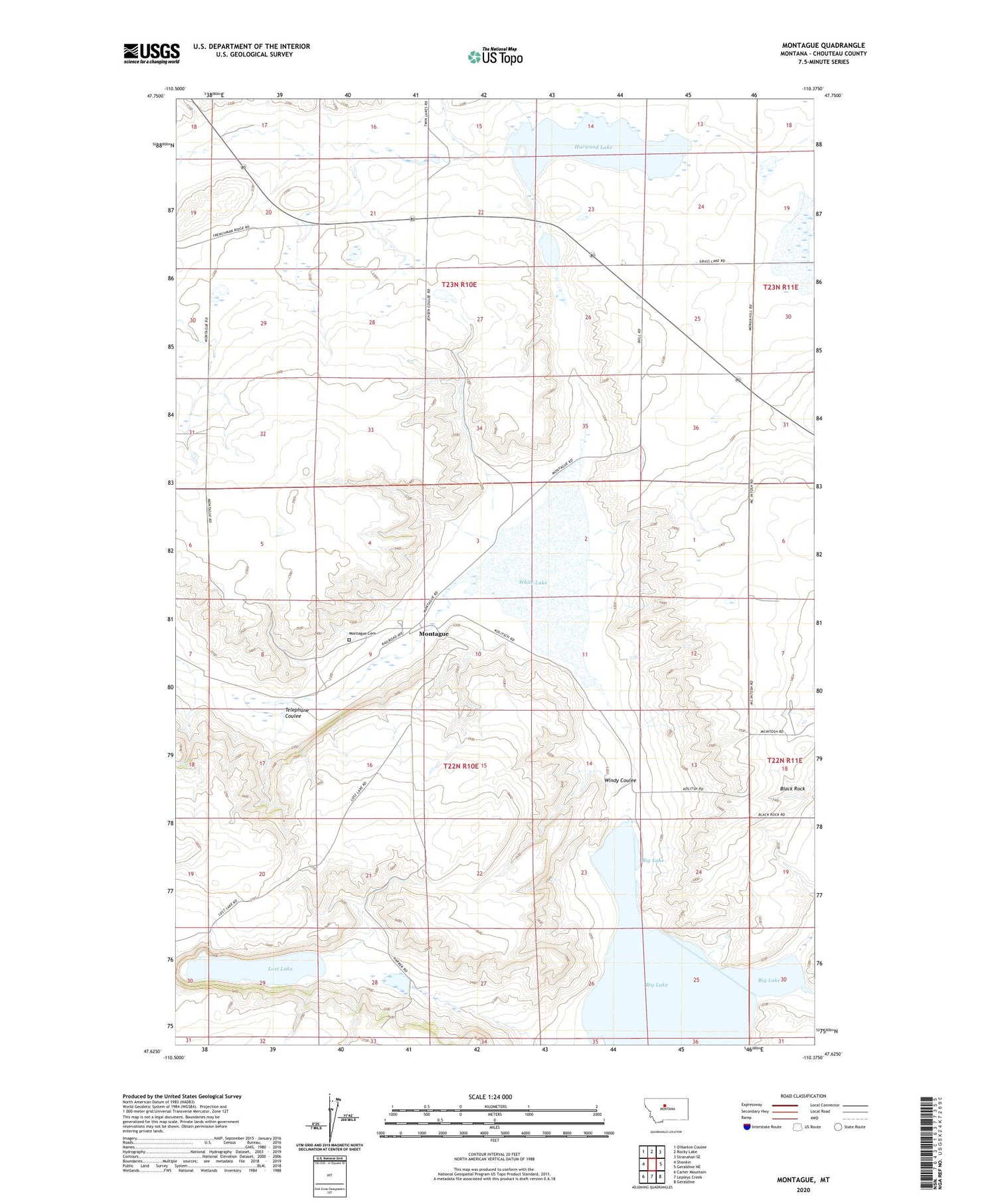 Montague Montana US Topo Map Image