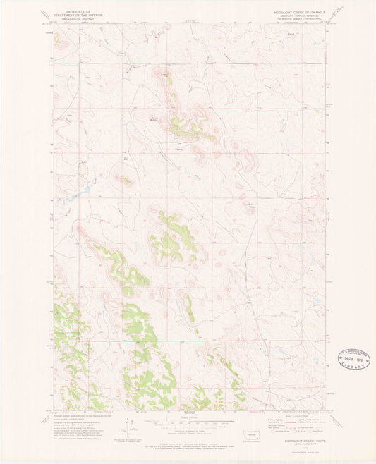 Classic USGS T Creek Montana 7.5'x7.5' Topo Map Image