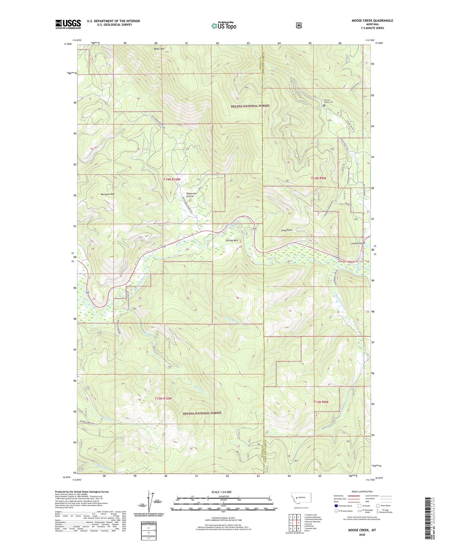 Moose Creek Montana US Topo Map Image