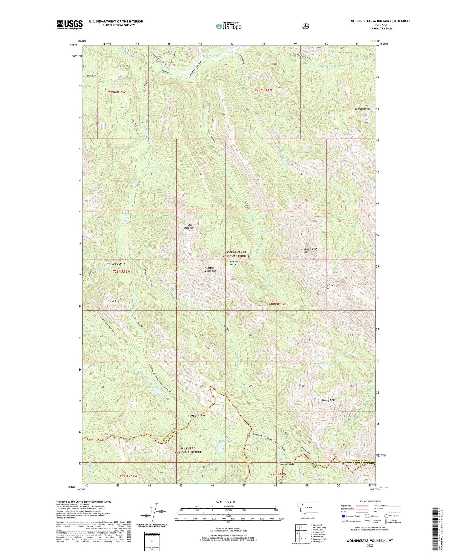 Morningstar Mountain Montana US Topo Map Image