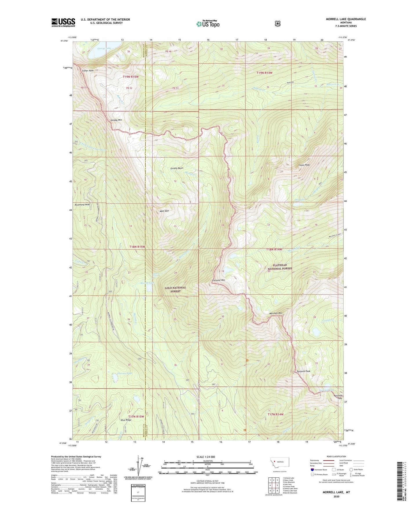 Morrell Lake Montana US Topo Map Image