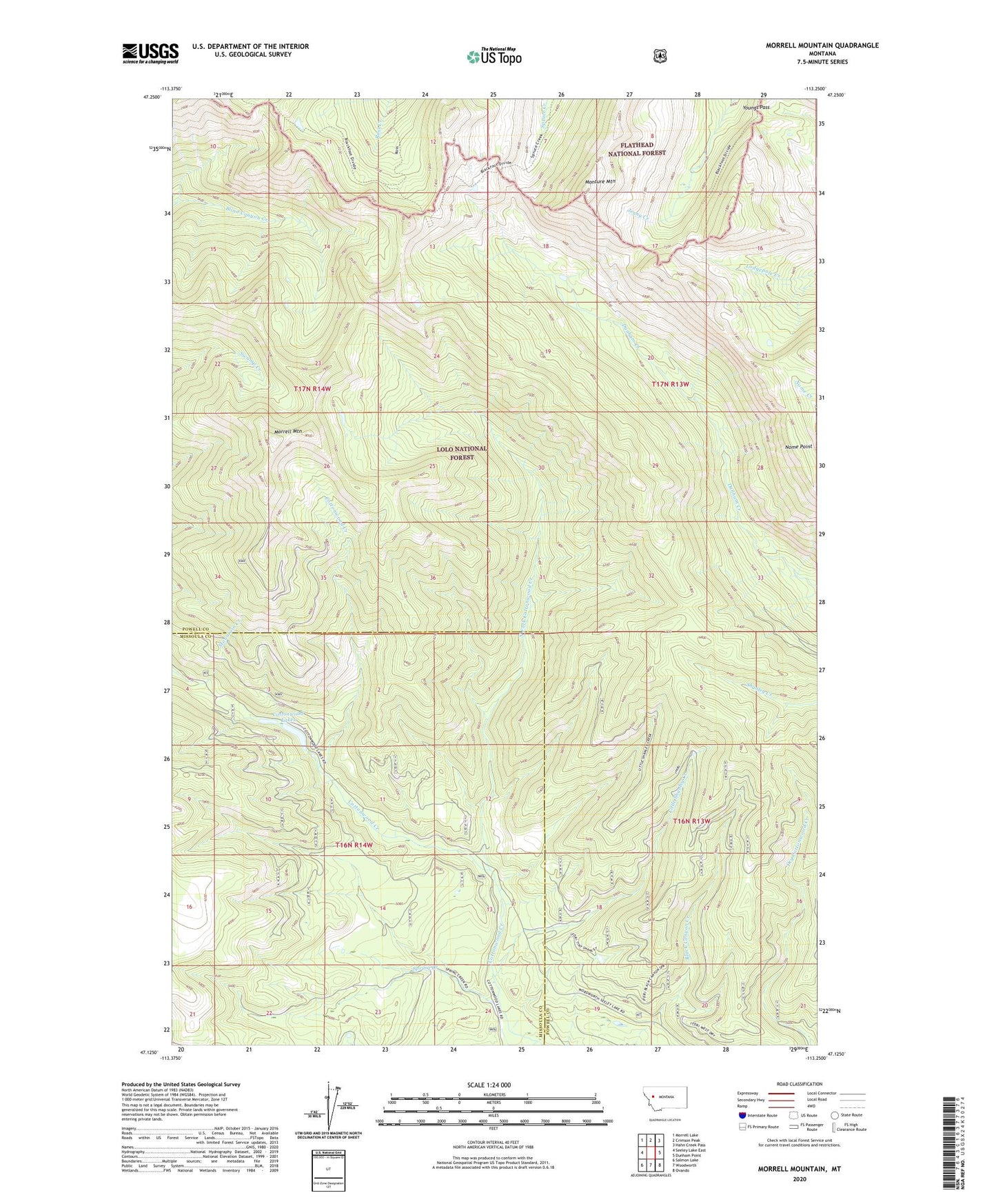 Morrell Mountain Montana US Topo Map Image