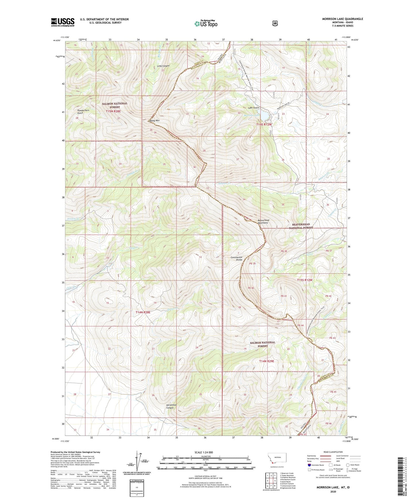 Morrison Lake Montana US Topo Map Image