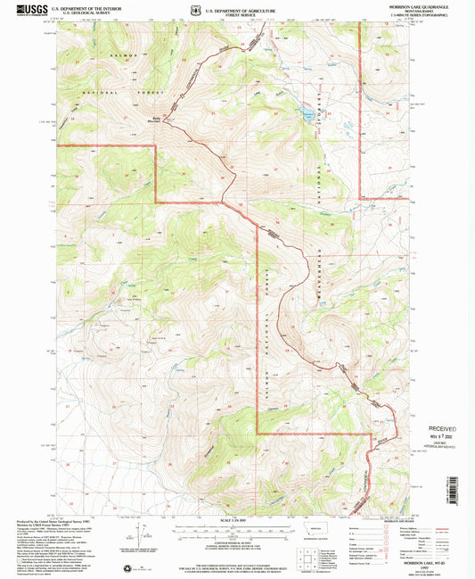 Classic USGS Morrison Lake Montana 7.5'x7.5' Topo Map Image