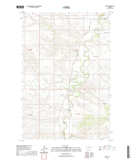 Mosby Montana US Topo Map Image