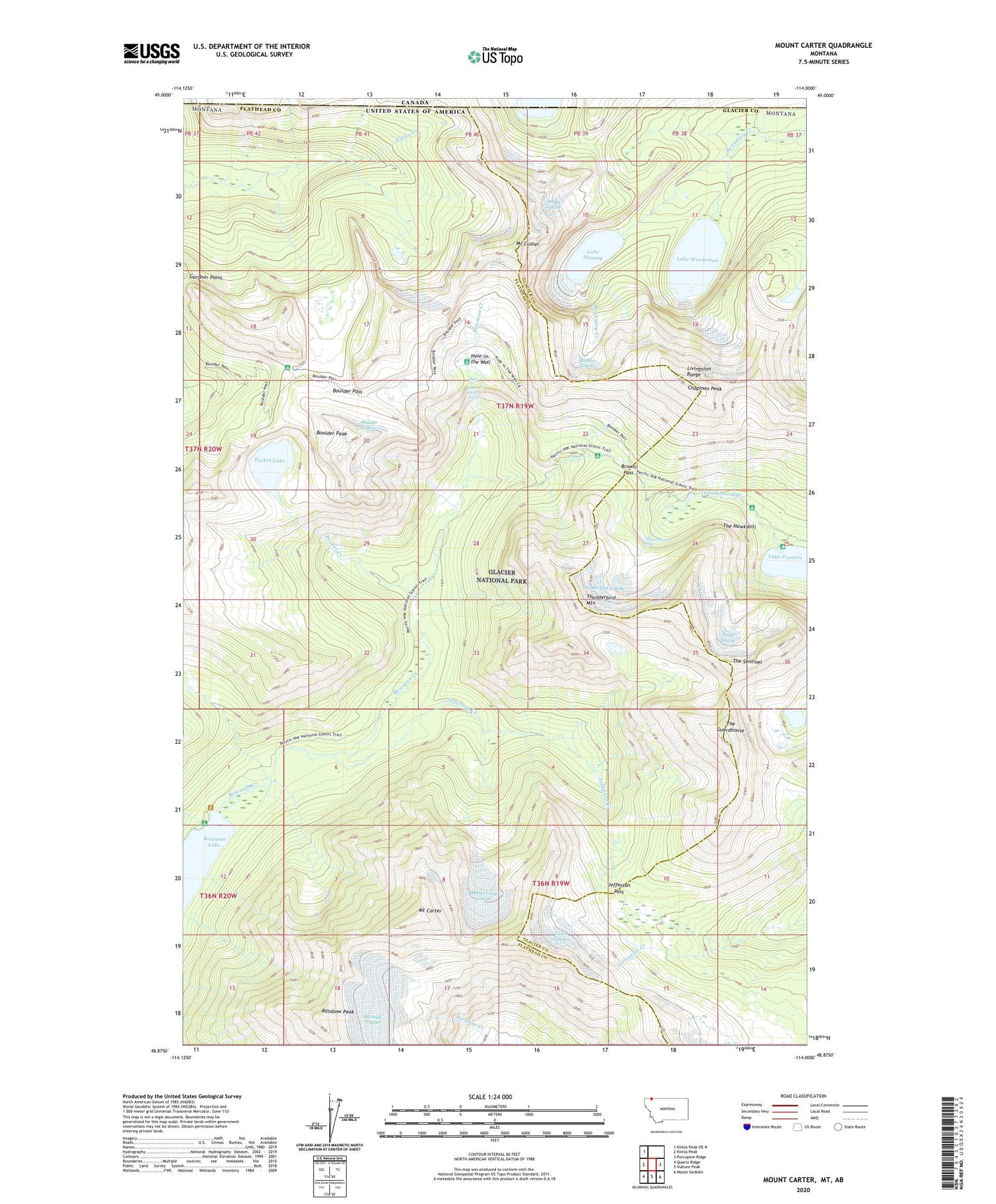 Mount Carter Montana US Topo Map Image