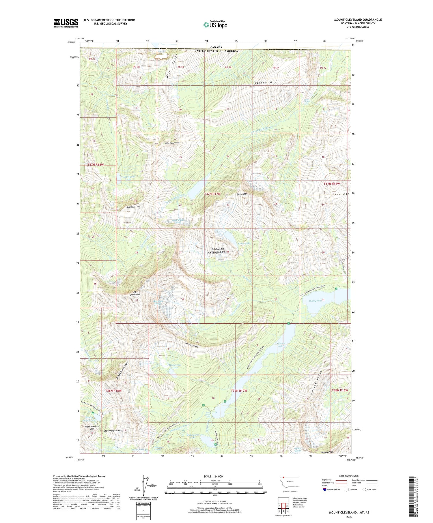 Mount Cleveland Montana US Topo Map Image