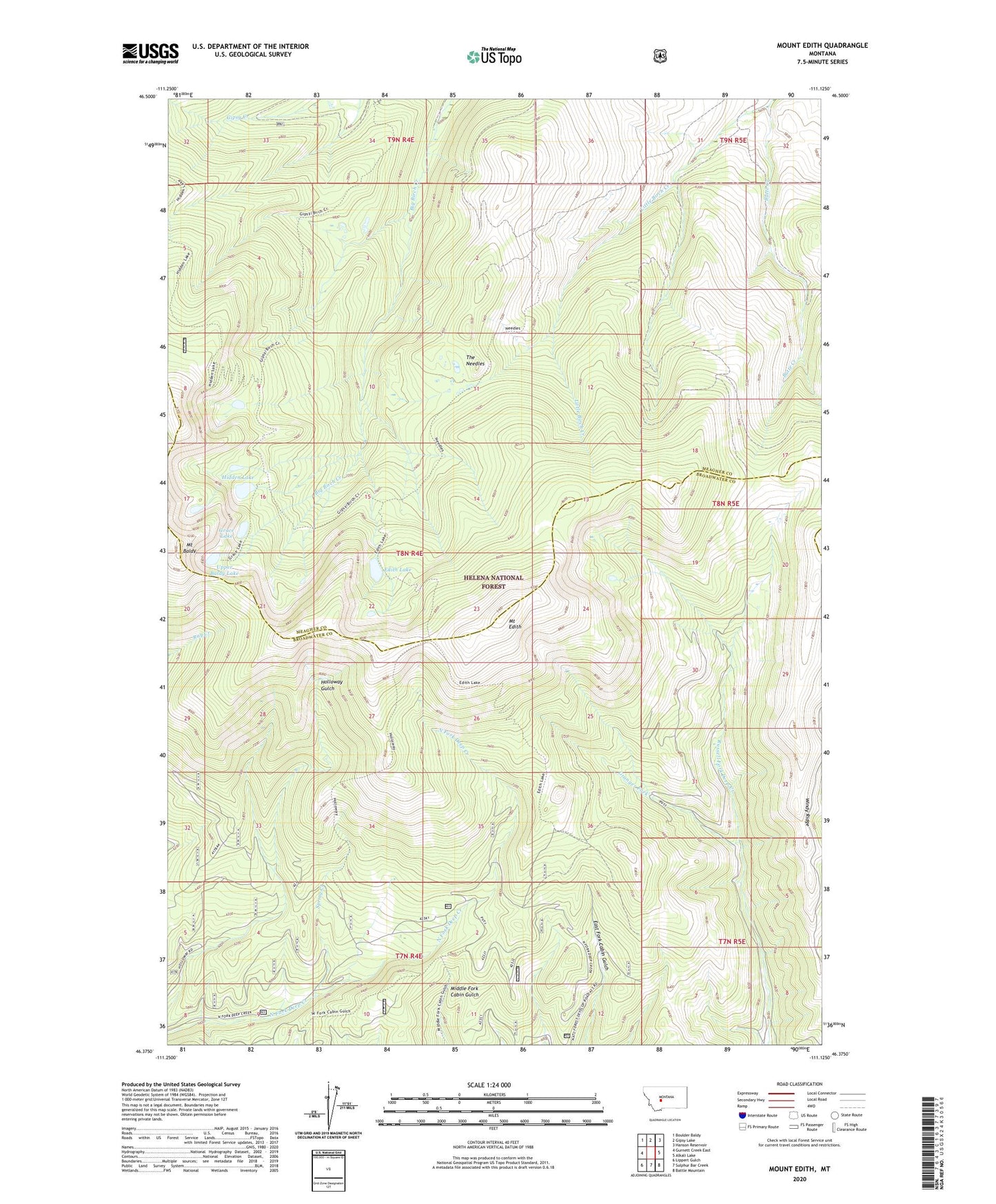 Mount Edith Montana US Topo Map Image