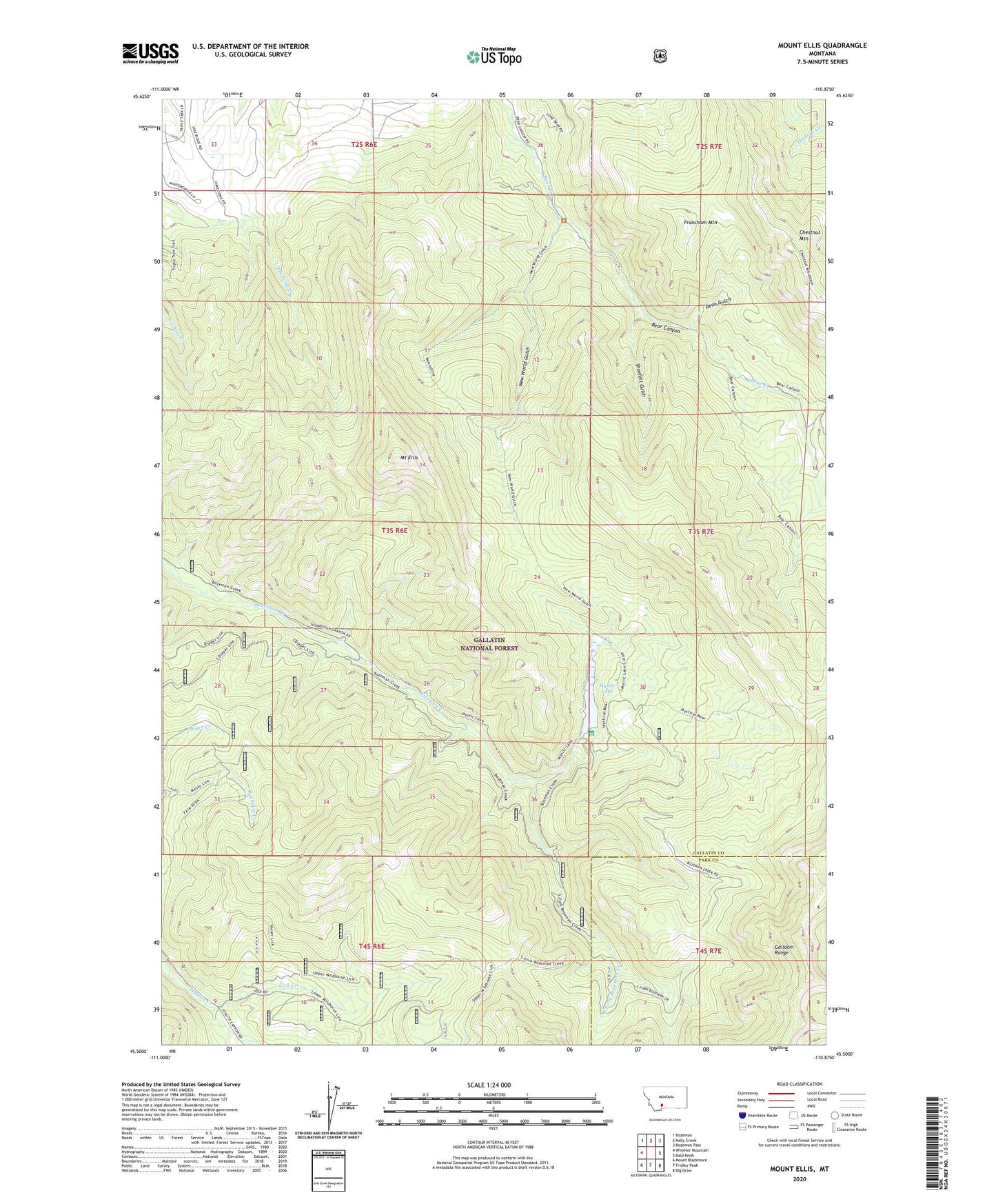 Mount Ellis Montana US Topo Map Image