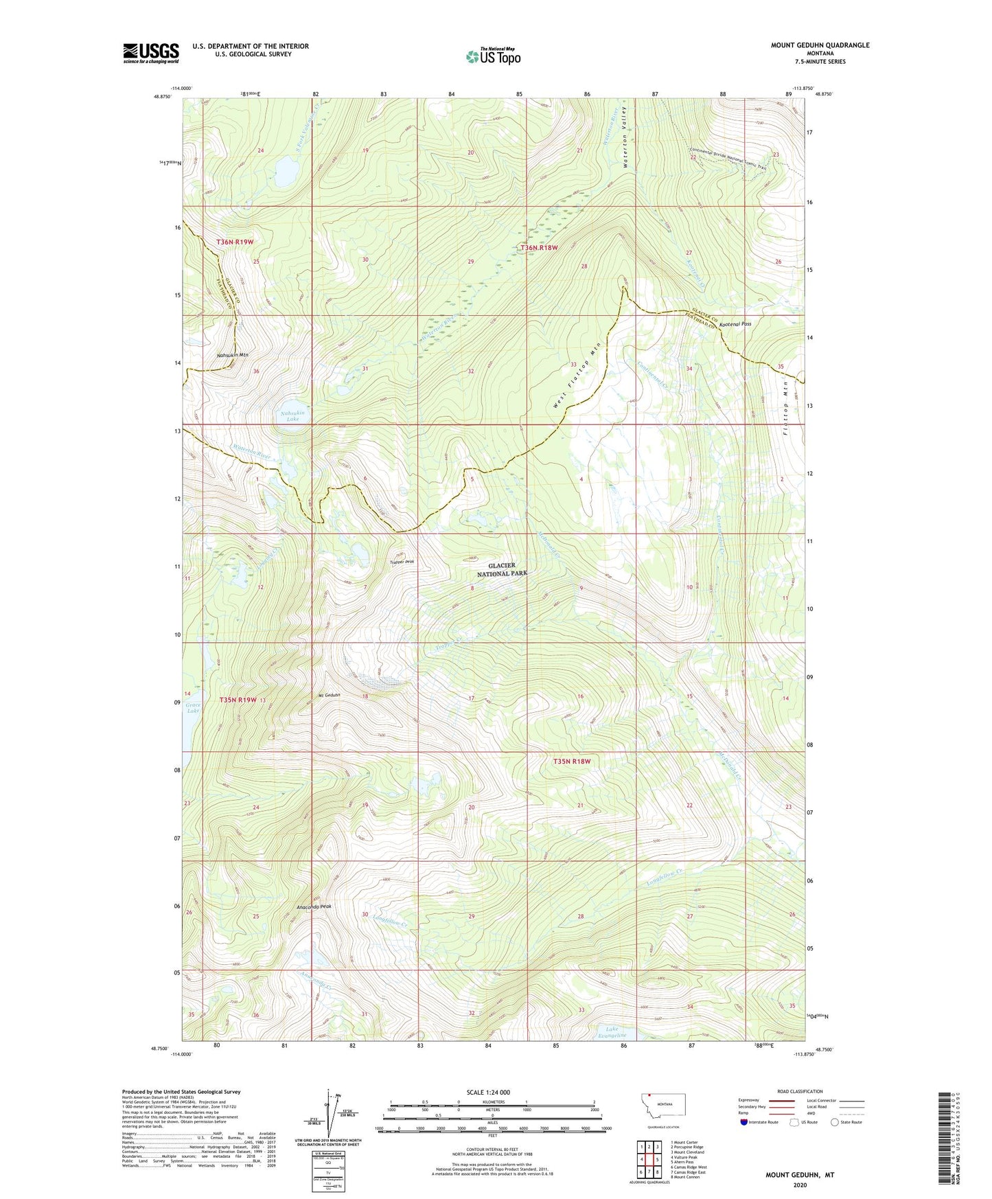 Mount Geduhn Montana US Topo Map Image
