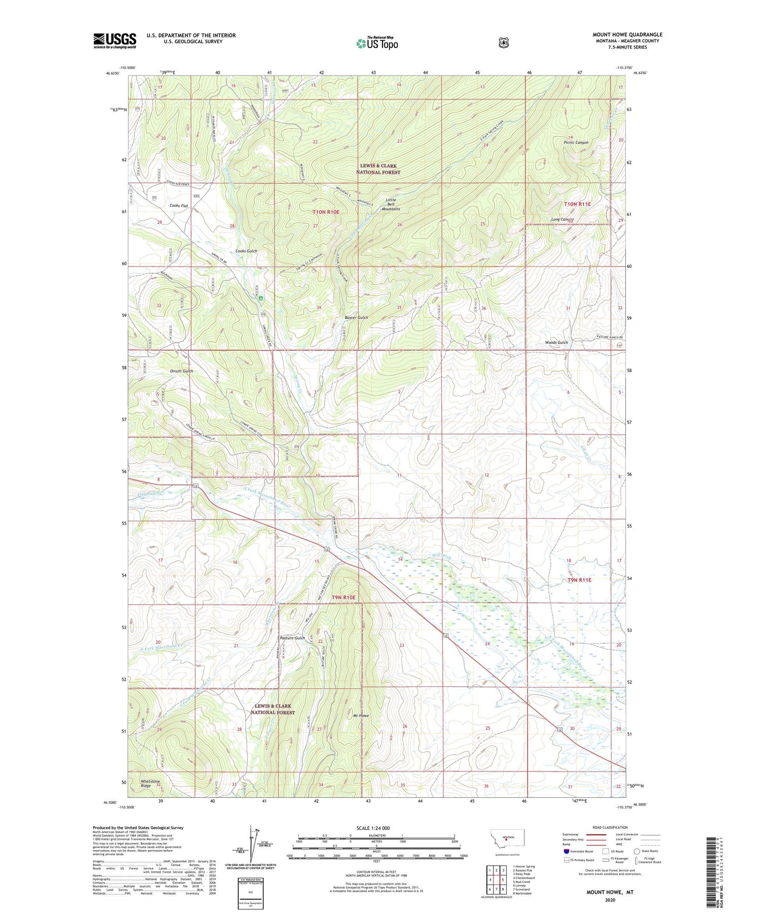 Mount Howe Montana US Topo Map Image