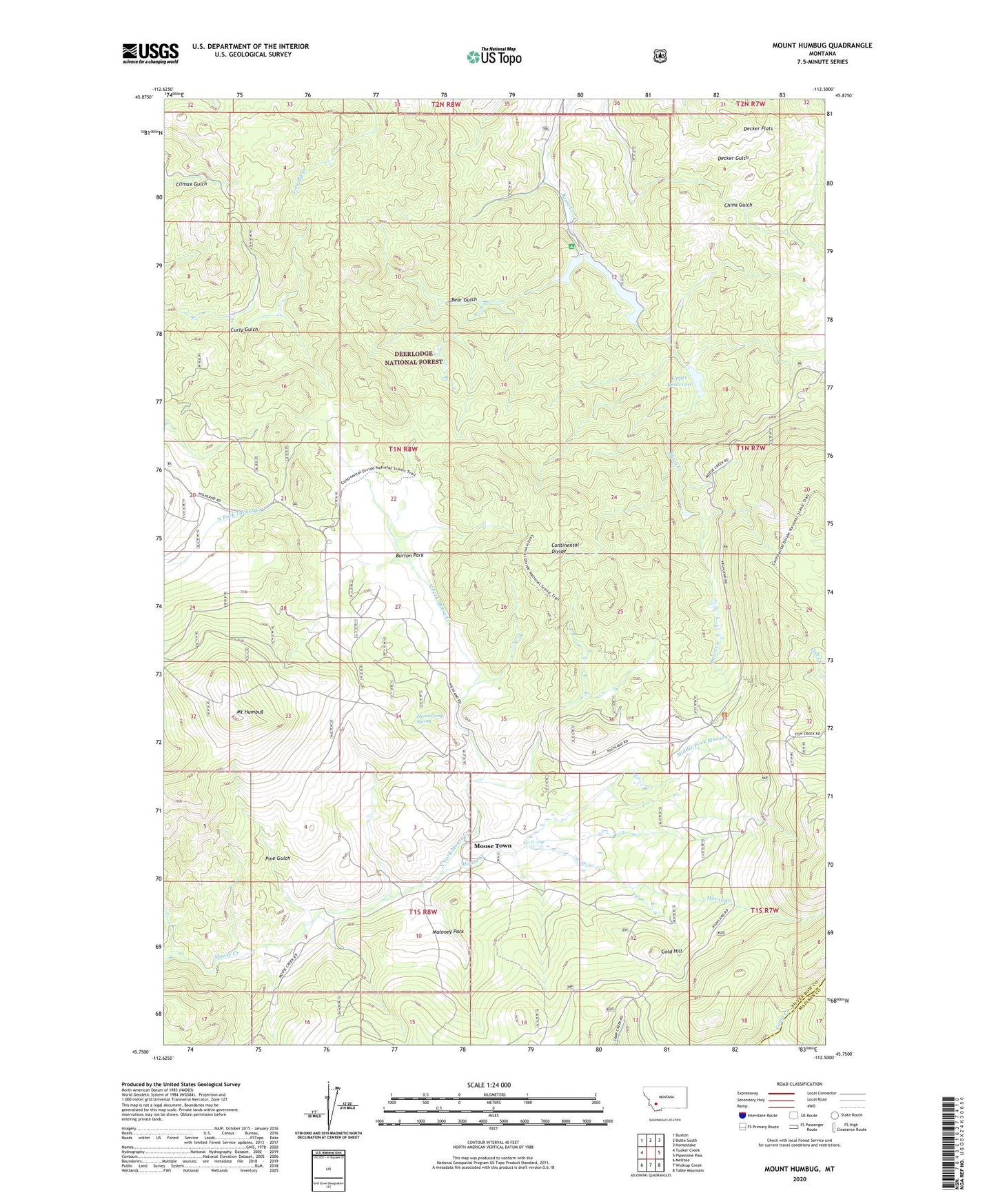 Mount Humbug Montana US Topo Map Image