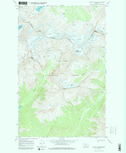 Classic USGS Mount Jackson Montana 7.5'x7.5' Topo Map Image
