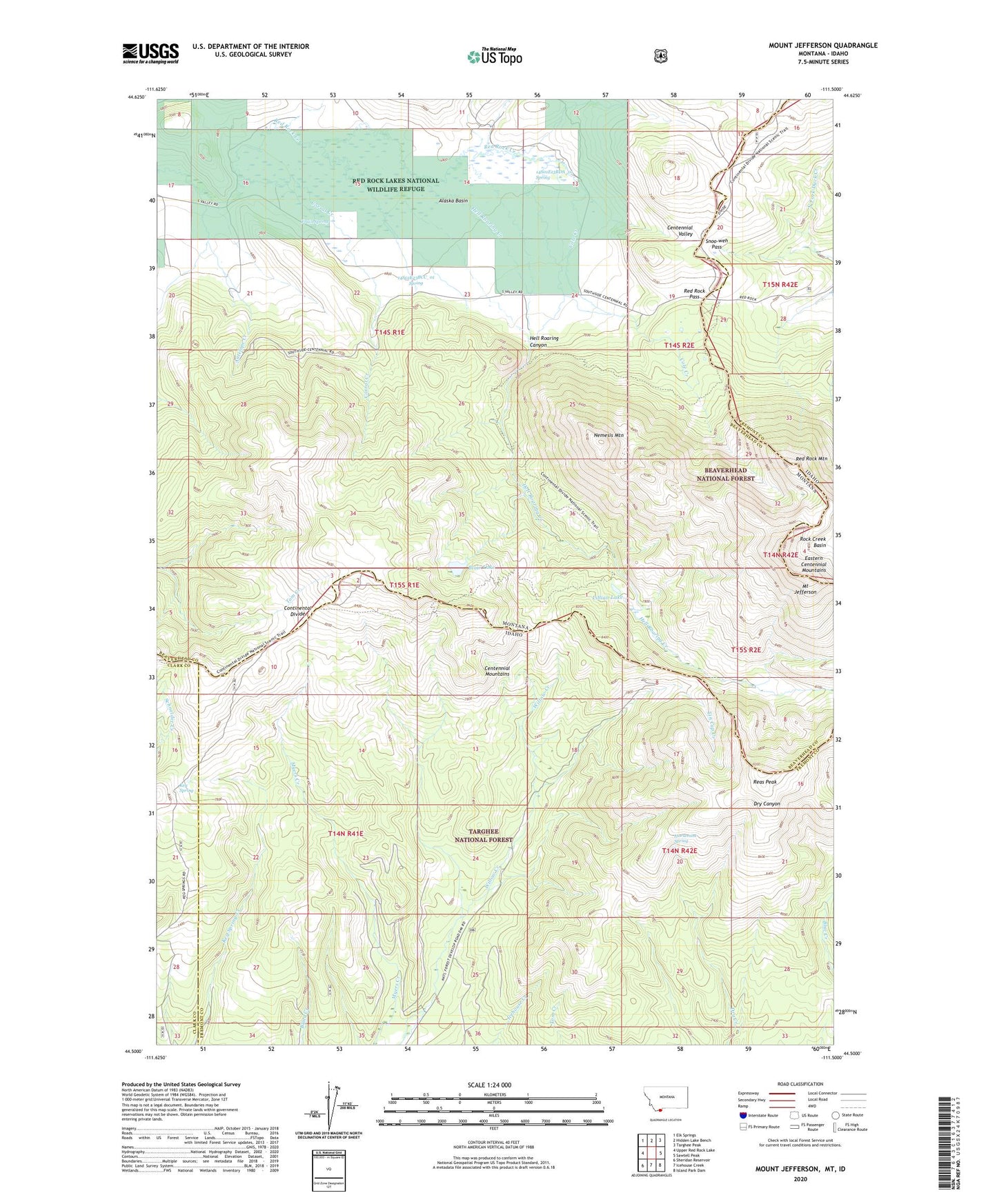 Mount Jefferson Montana US Topo Map Image