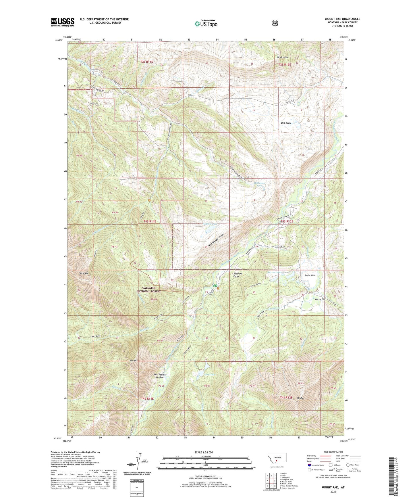 Mount Rae Montana US Topo Map Image