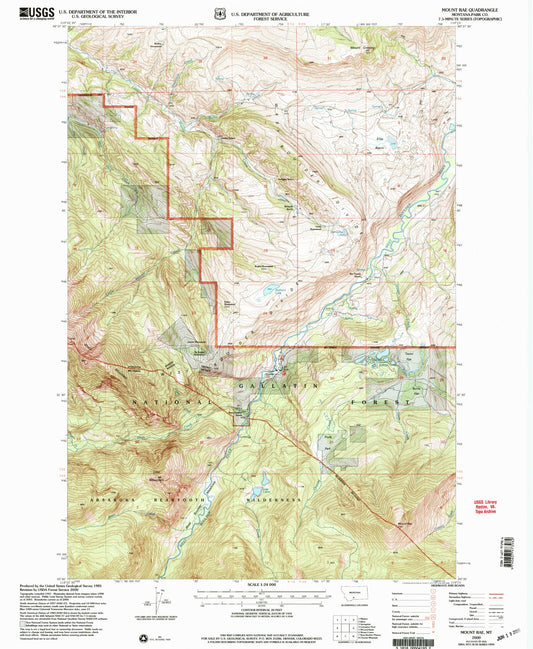 Classic USGS Mount Rae Montana 7.5'x7.5' Topo Map Image