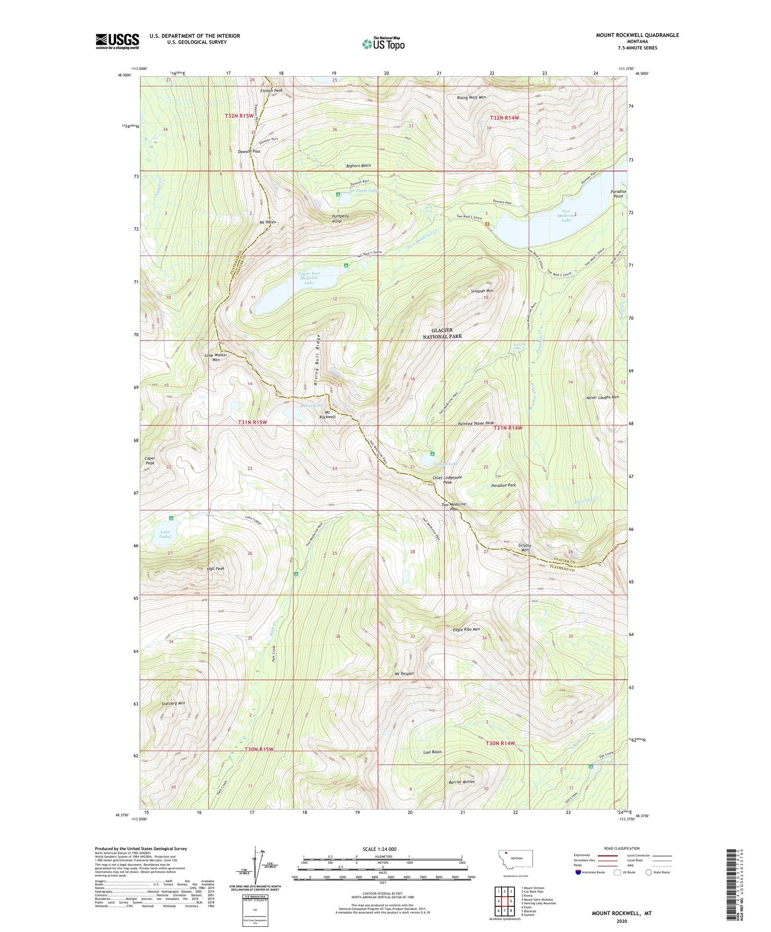 Mount Rockwell Montana US Topo Map Image