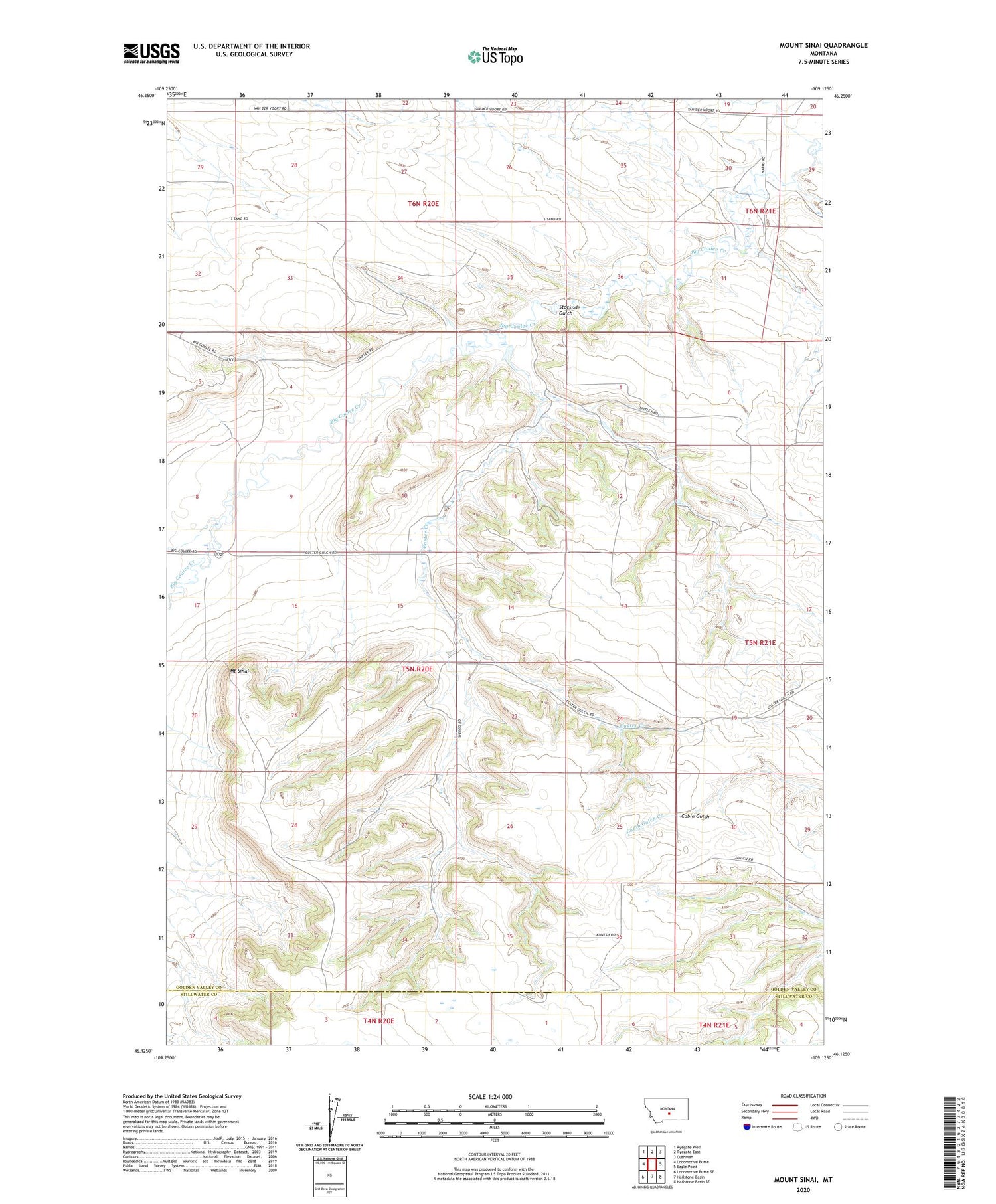 Mount Sinai Montana US Topo Map Image