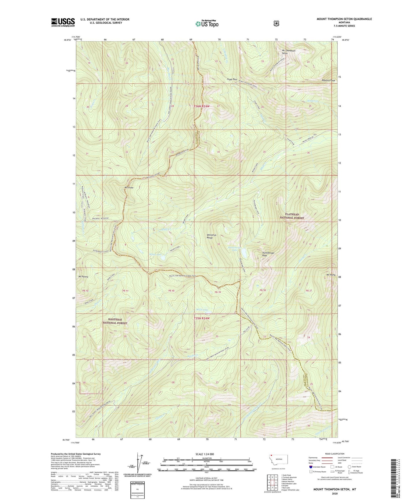 Mount Thompson-Seton Montana US Topo Map Image