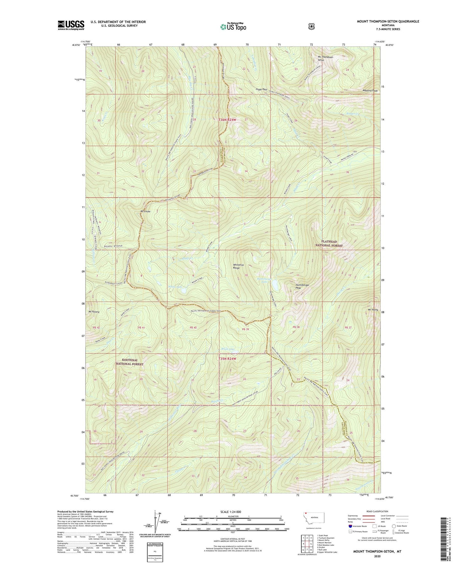 Mount Thompson-Seton Montana US Topo Map Image