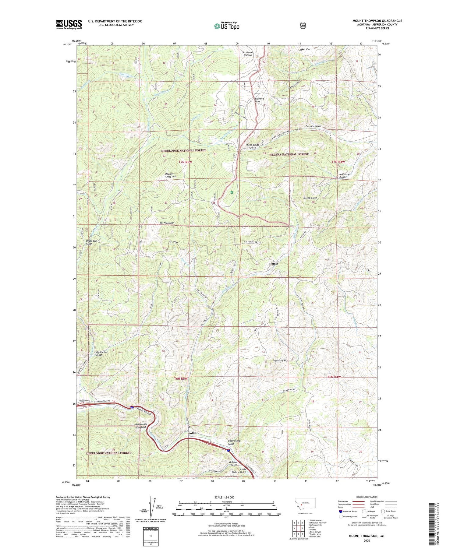 Mount Thompson Montana US Topo Map Image