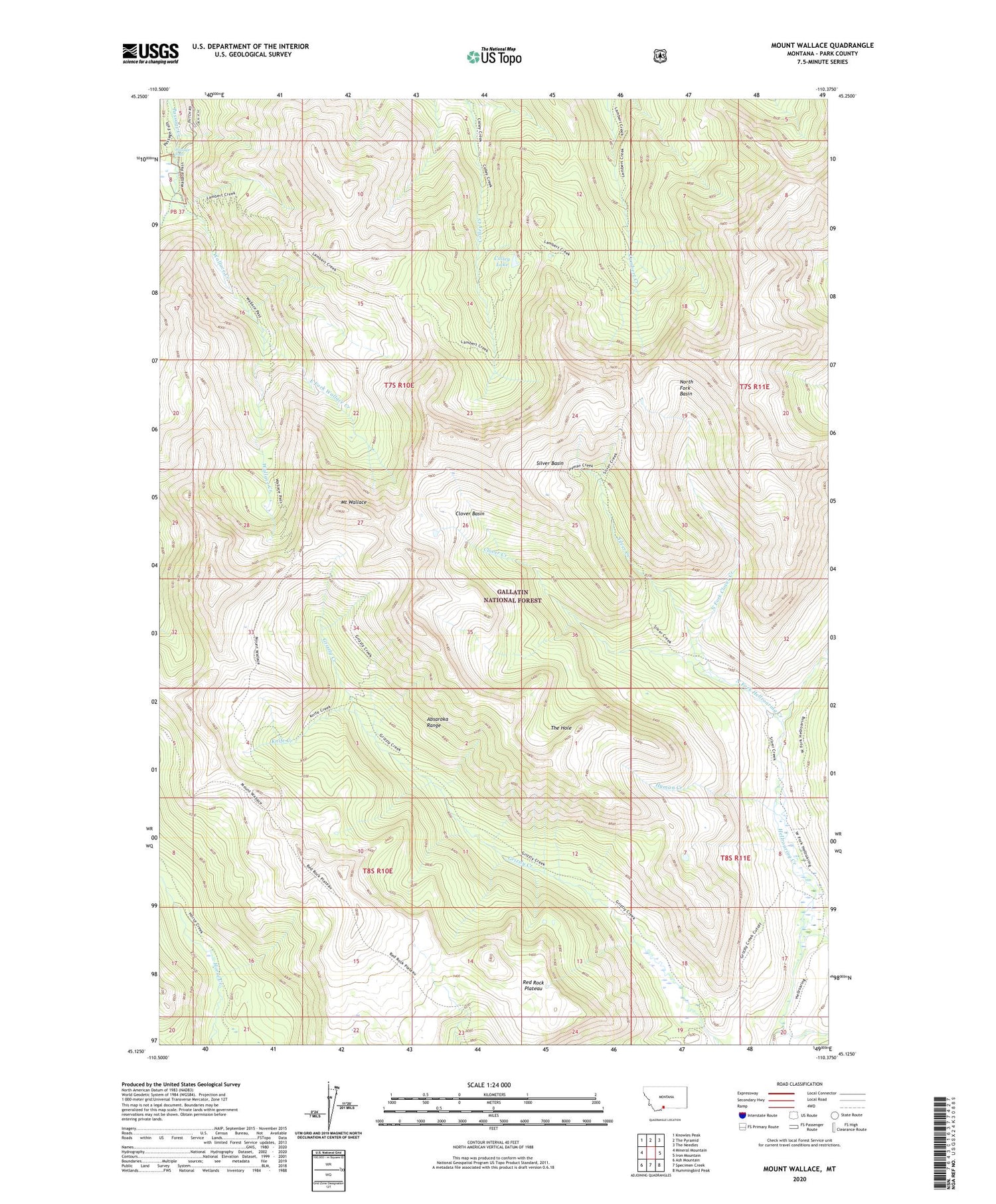 Mount Wallace Montana US Topo Map Image