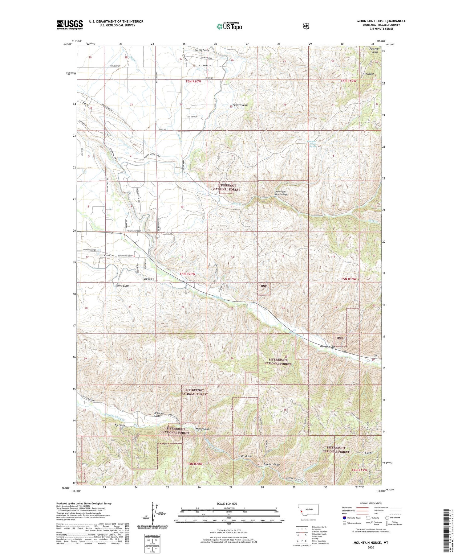 Mountain House Montana US Topo Map Image