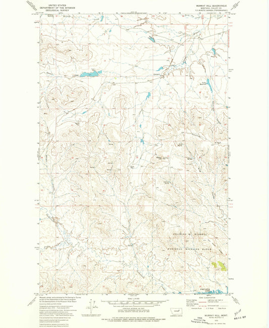Classic USGS Murray Hill Montana 7.5'x7.5' Topo Map Image