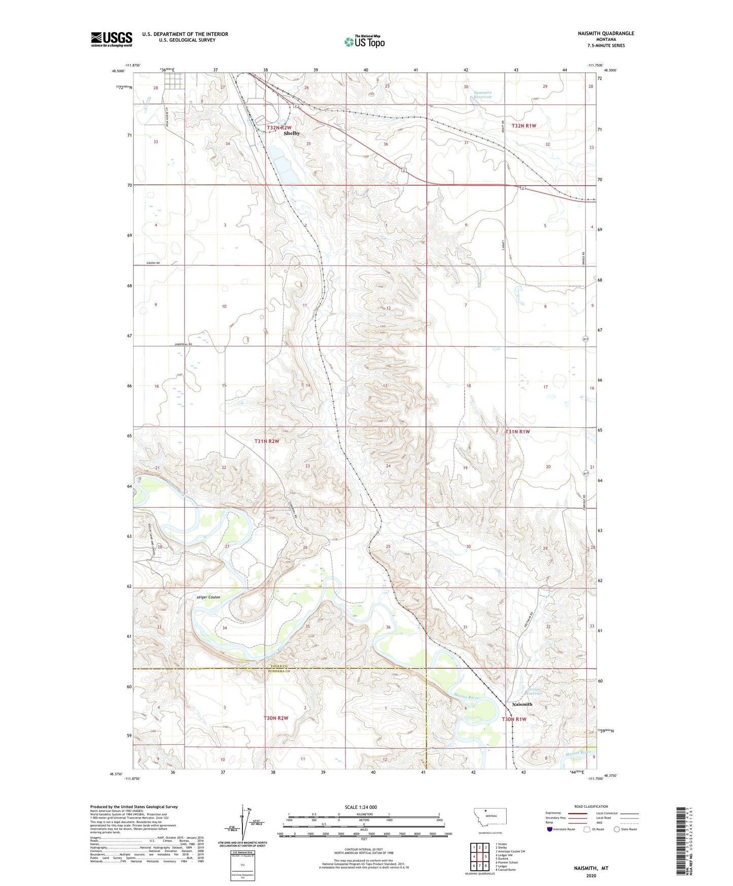 Naismith Montana US Topo Map Image