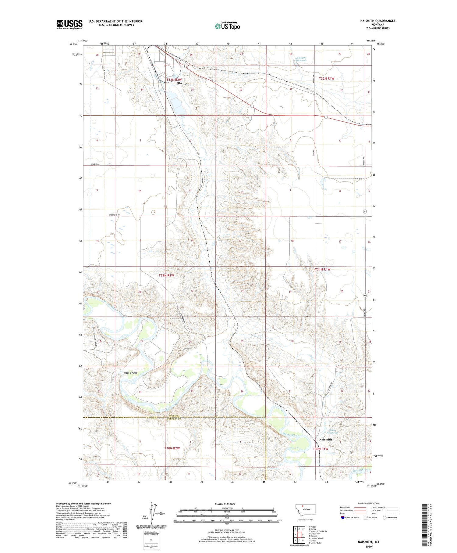 Naismith Montana US Topo Map Image