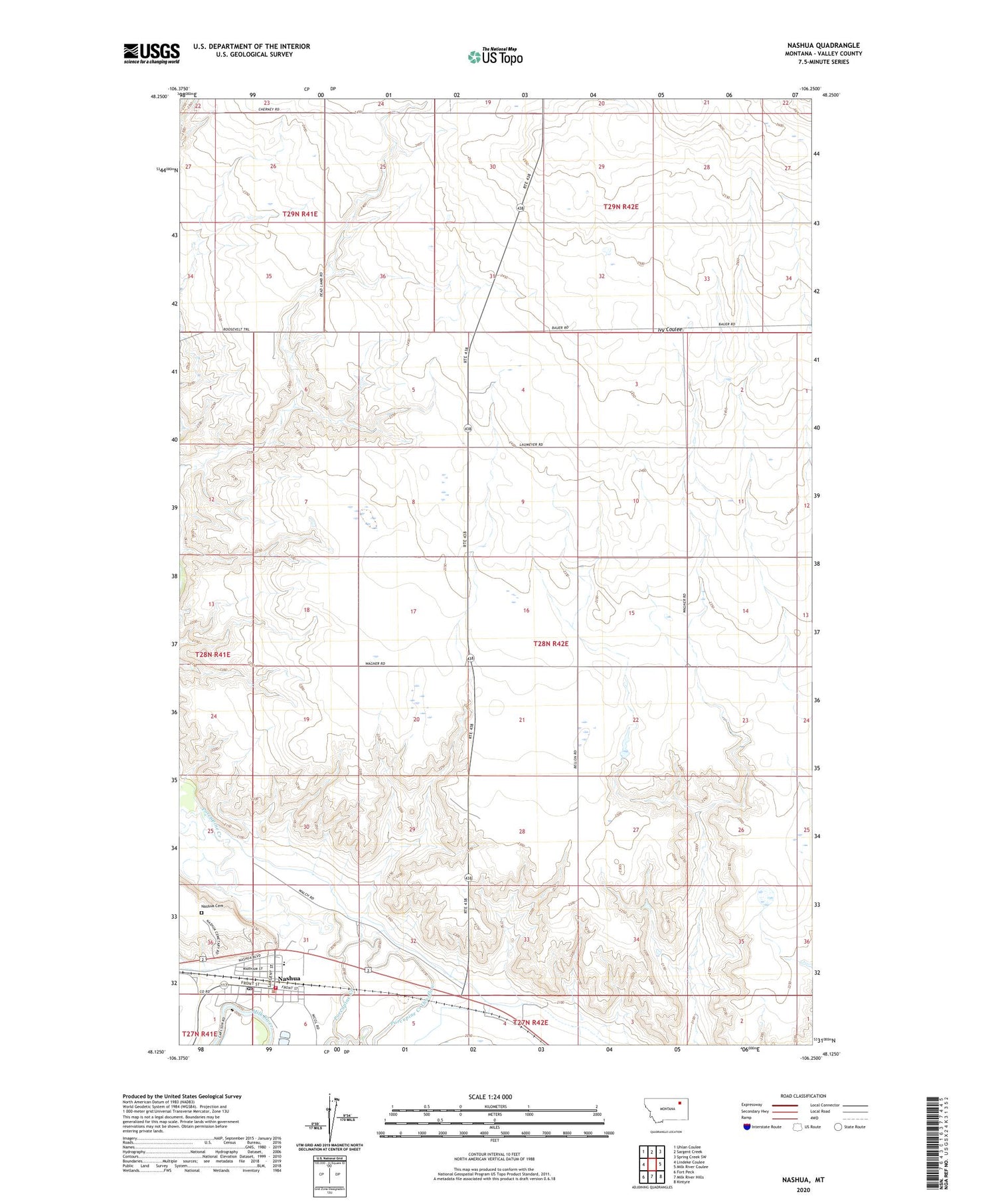 Nashua Montana US Topo Map Image