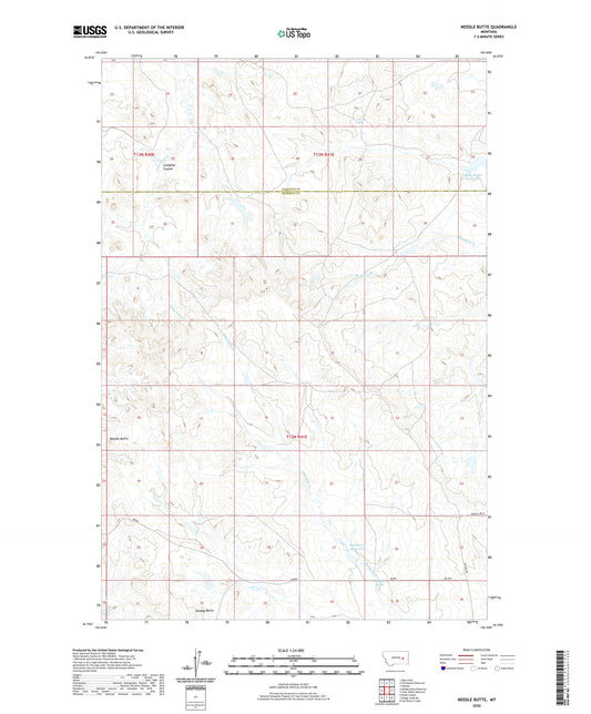 Needle Butte Montana US Topo Map Image