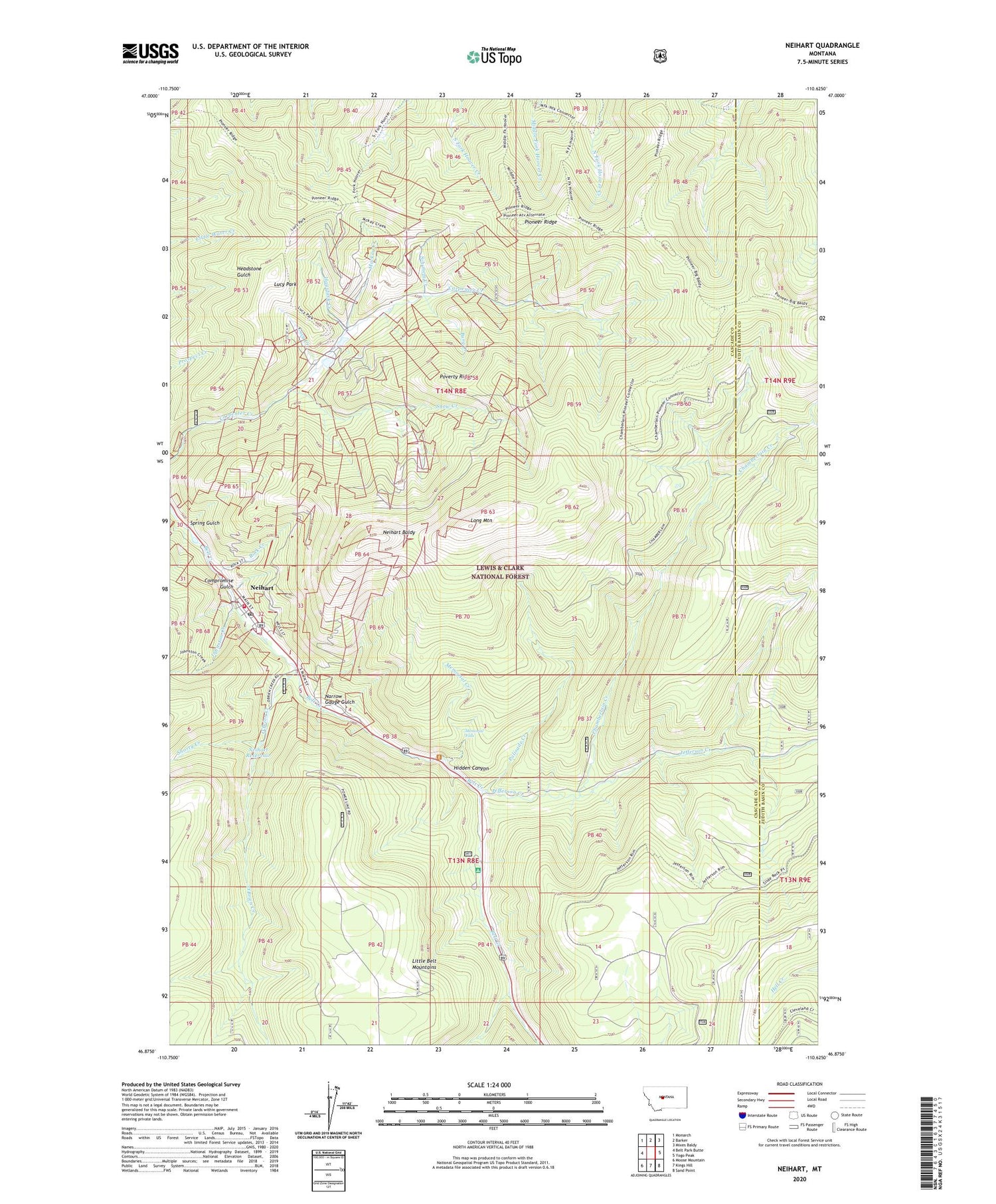 Neihart Montana US Topo Map Image