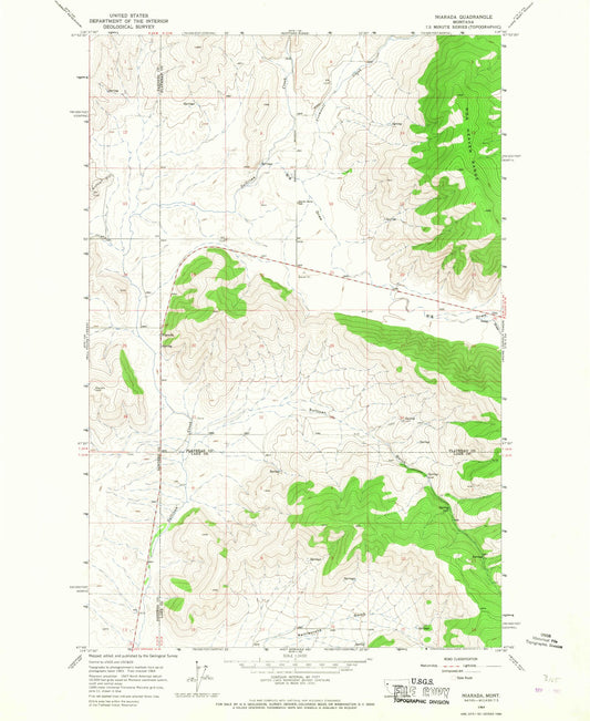 Classic USGS Niarada Montana 7.5'x7.5' Topo Map Image