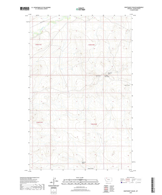 Nightshoot Coulee Montana US Topo Map Image