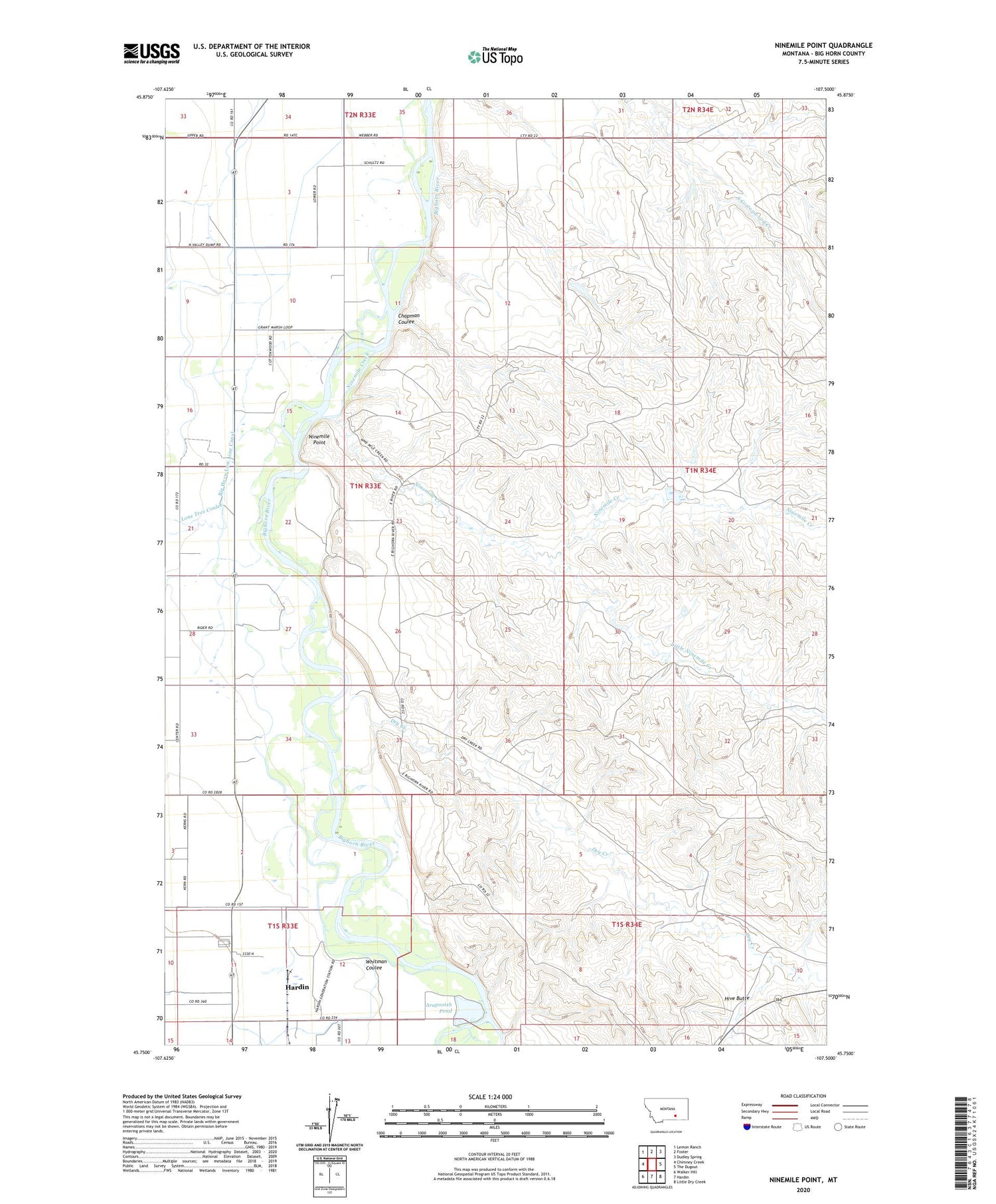 Ninemile Point Montana US Topo Map Image